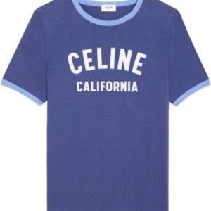 CELINE  California 70'S Cotton T-Shirt BLUE medium M